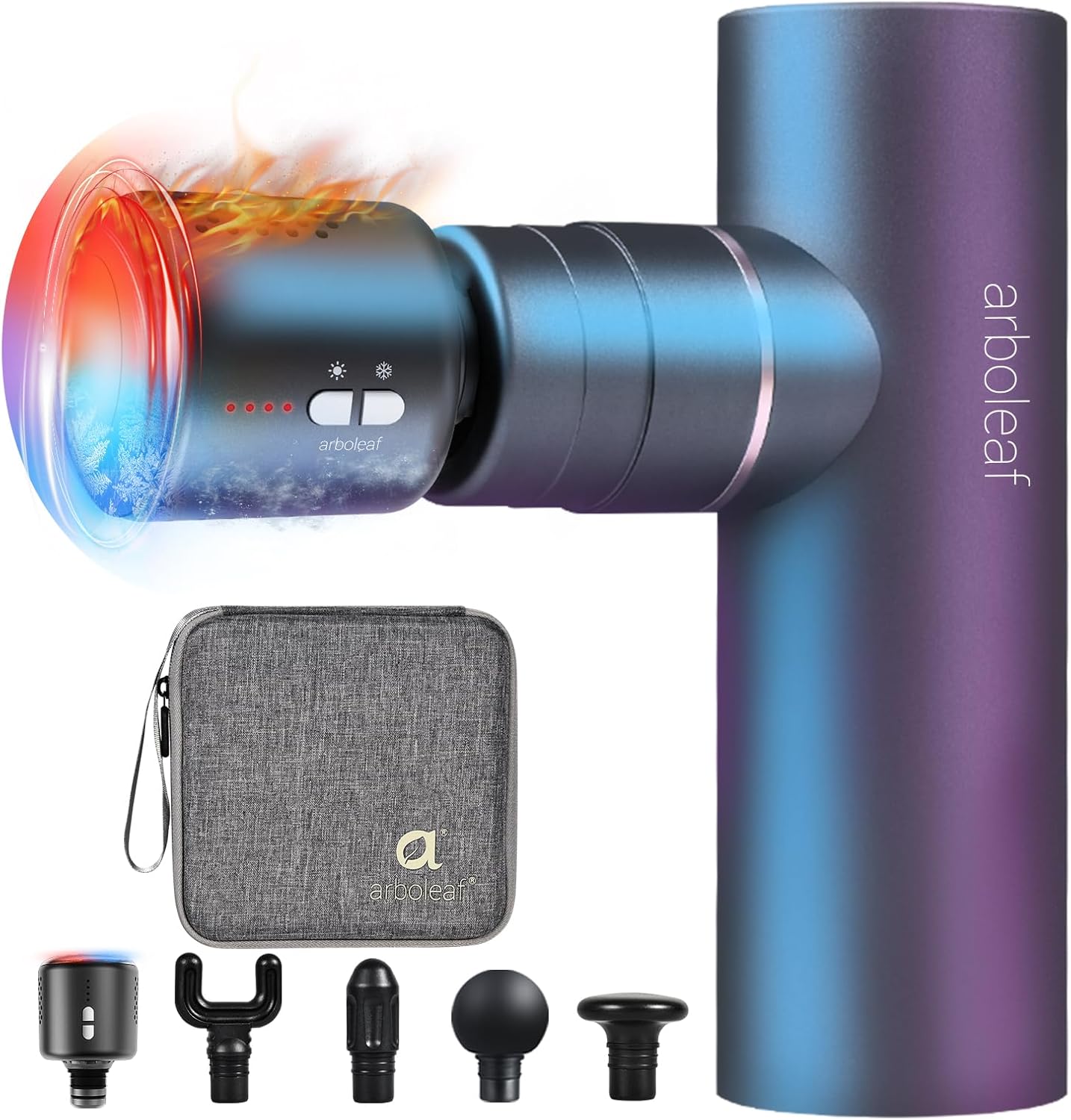 fitness31 arboleaf Thermacool Massage Gun Deep Tissue with Heat and Cold Head, Full-Metal Electric Portable Hand Held Massager Gun for Back, Body Sore Muscles, Pain Relief - Image 1