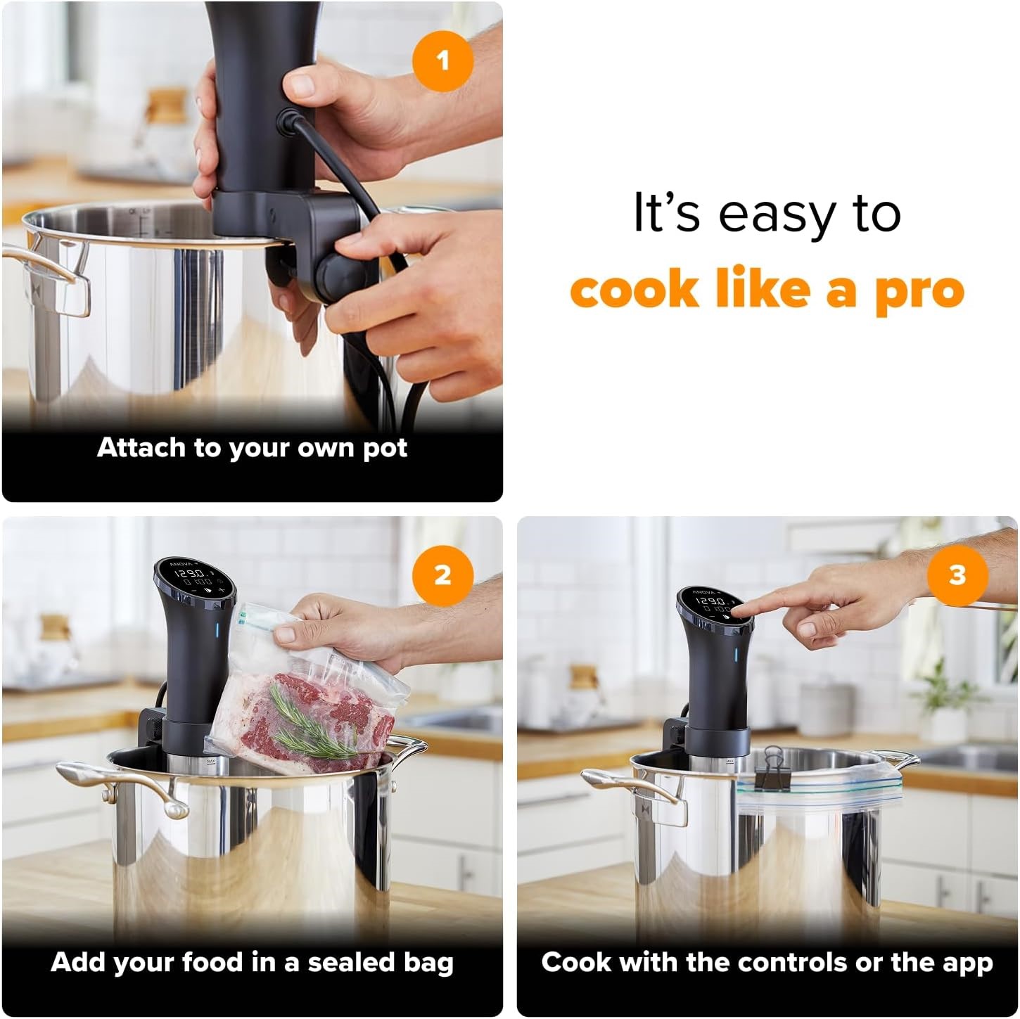 kithcen8 Anova Culinary Sous Vide Precision Cooker 3.0 (WiFi), 1100 Watts Reviewed by: Sarah Thompson - Image 1