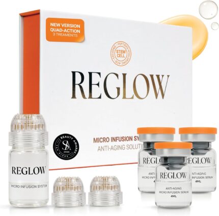 ReGlow Micro Infusion System for Face – 300% Deeper Absorption with 24K Gold Microneedling Tool
