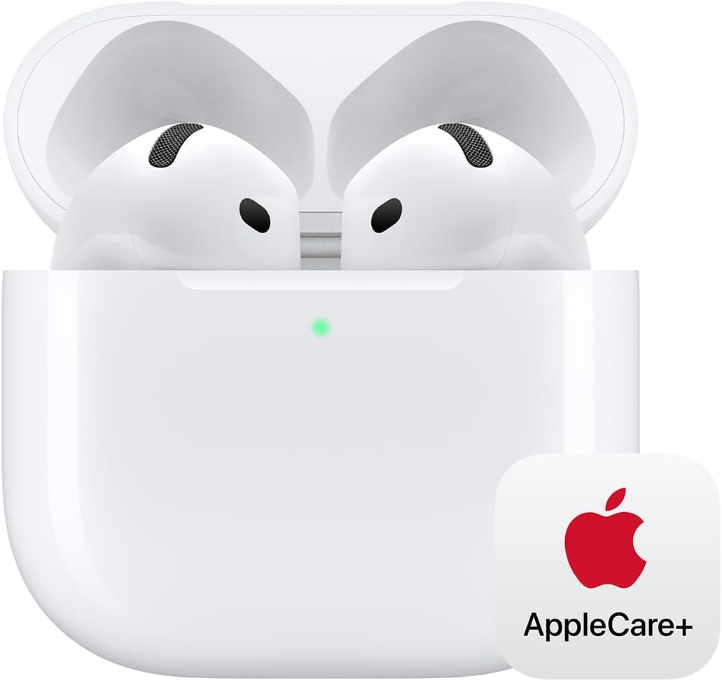 Apple AirPods 4 Wireless Earbuds with Active Noise Cancellation and Adaptive Audio Apple AirPods 4 wireless earbuds with active noise cancellation personalized spatial audio and USB-C charging case