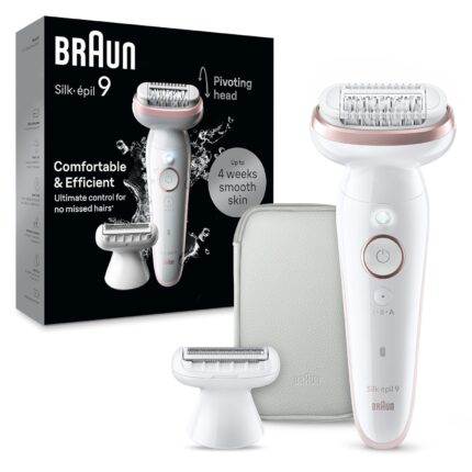 Braun Silk epil 9 epilator SES9-030 wet and dry hair removal device for women with shaver head and trimmer comb